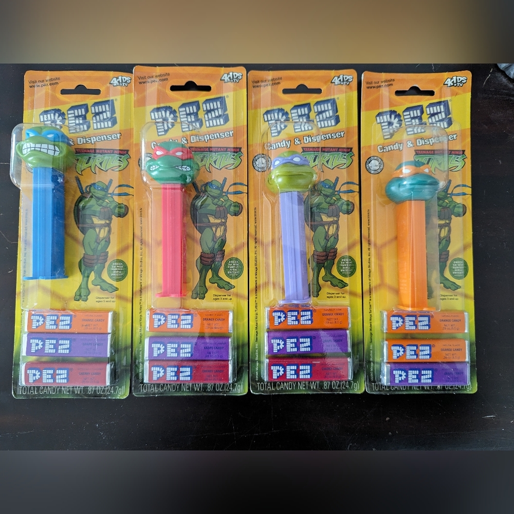 2005 TEENAGE MUTANT NINJA TURTLES PEZ CANDY Dispenser Lot Set of 4 TMNT.